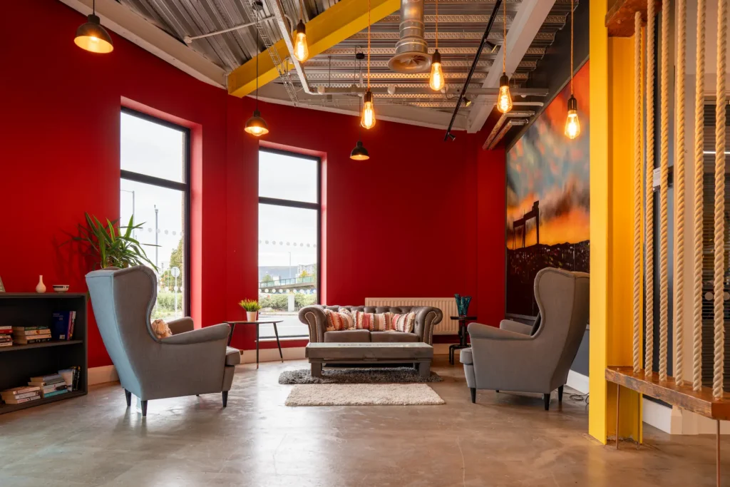 corner seating area in the Foundry