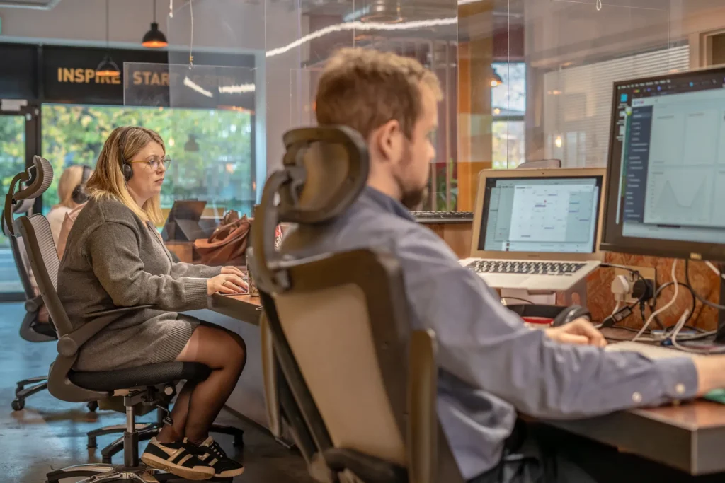 People hot desking in the Foundry